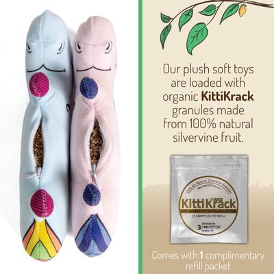 Show full view: TwinCritters Silvervine Unicorns Plush Cat Toy with Catnip slide 3 of 8