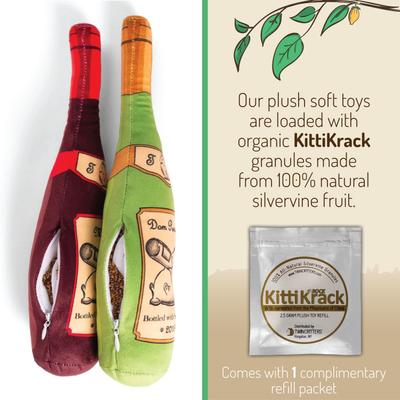 Show full view: TwinCritters Silvervine Wine Bottles KittiLush Plush Cat Toy with Catnip slide 4 of 9
