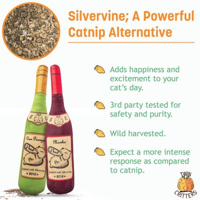 Show full view: TwinCritters Silvervine Wine Bottles KittiLush Plush Cat Toy with Catnip slide 5 of 9