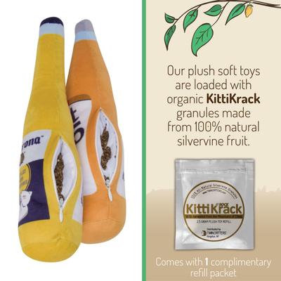 Show full view: TwinCritters Silvervine Beer Bottles KittiForti Plush Cat Toy with Catnip slide 4 of 9