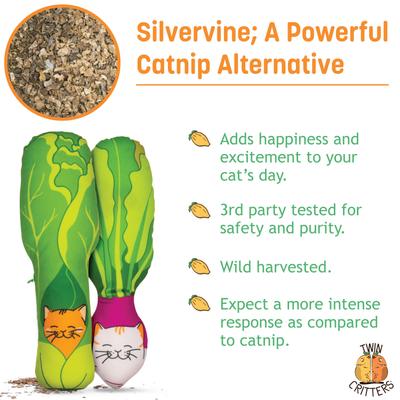 Show full view: TwinCritters Silvervine Vegetables KittiVeggi Plush Cat Toy with Catnip slide 4 of 8
