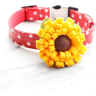 Mimi Green Mimi Green Sunflower Dog Collar Accessory, Small