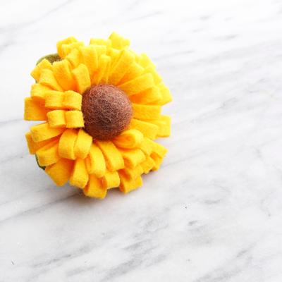 Show full view: Mimi Green Sunflower Dog Collar Accessory, Medium slide 3 of 5