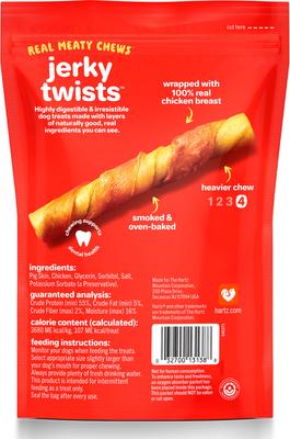Show full view: Hartz Oinkies Jerky Twists with 100% Real Chicken Breast & Smoked Pork Rawhide-Free Natural Dog Treats, 4 count slide 3 of 11