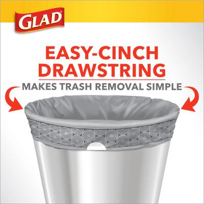 Show full view: Glad Odor Shield Drawstring Trash Bags, 4-gal, 80 count, Lemon Fresh Scent slide 6 of 10