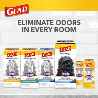 Show full view: Glad Odor Shield Drawstring Trash Bags, 4-gal, 80 count, Lemon Fresh Scent slide 4 of 10