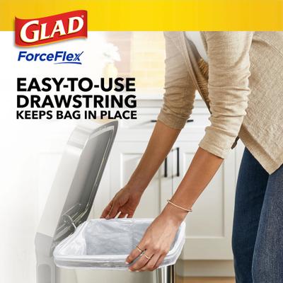 Show full view: Glad ForceFlex Odor Shield Drawstring Trash Bags, 13-gal, 110 count, Unscented slide 6 of 10