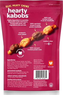 Show full view: Hartz Oinkies Hearty Kabobs with 100% Real Chicken & Duck Carrot & Sweet Potato Rawhide-Free Natural Dog Treats, 6 count slide 3 of 12