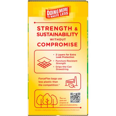 Show full view: Glad ForceFlex Odor Shield Drawstring Trash Bags, 13-gal, 110 count, Gain Original Scent slide 5 of 10