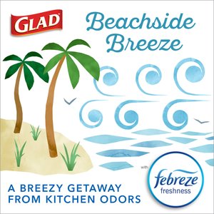 Glad Odor Shield Drawstring Trash Bags, 4-gal, 80 count, Beachside Breeze Scent