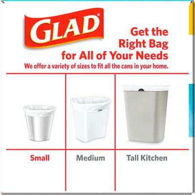 Show full view: Glad Odor Shield Drawstring Trash Bags, 4-gal, 80 count, Beachside Breeze Scent slide 5 of 10