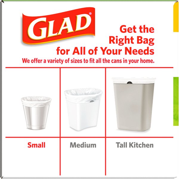 Glad Odor Shield Drawstring Trash Bags, 4-gal, 80 count, Sweet Citron & Lime Scent