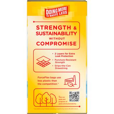 Show full view: Glad ForceFlex Odor Shield Drawstring Trash Bags, 13-gal, 110 count, Fresh Clean Scent slide 4 of 10