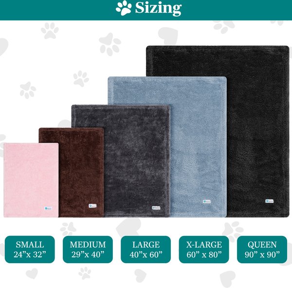 Show full view: PetAmi Fluffy Waterproof Cat & Dog Blanket, Black, Medium  slide 6 of 10