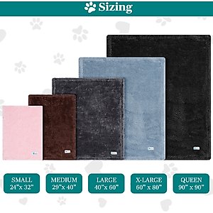 PetAmi Fluffy Waterproof Cat & Dog Blanket, Dusty Blue, Small