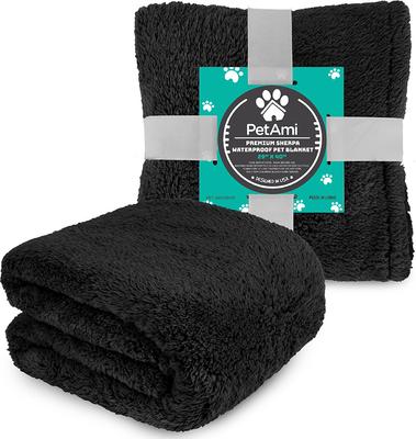 Show full view: PetAmi Fluffy Waterproof Cat & Dog Blanket, Black, Queen  slide 8 of 11