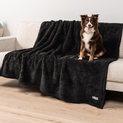 PetAmi Fluffy Waterproof Cat & Dog Blanket, Black, X-Large 