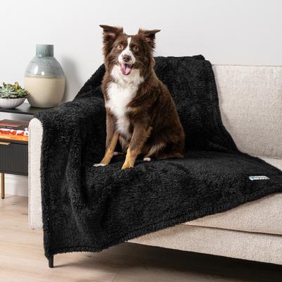 Show full view: PetAmi Fluffy Waterproof Cat & Dog Blanket, Black, Small  slide 6 of 11