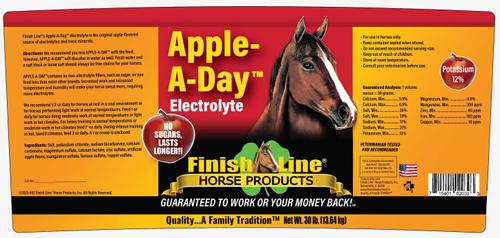 Show full view: Finish Line Apple-A-Day Electrolyte Apple Flavor Powder Horse Supplement, 30-lb tub slide 2 of 3