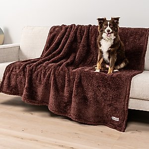 PetAmi Fluffy Waterproof Cat & Dog Blanket, Brown, X-Large 