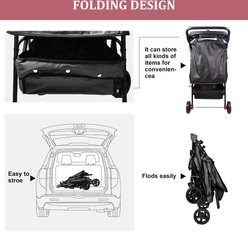 Jespet 4 Wheel Dog Stroller, 36-in, Black slide 2 of 7