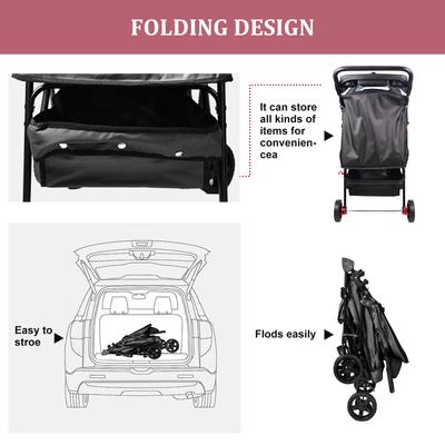 Show full view: Jespet 4 Wheel Dog Stroller, 36-in, Black slide 5 of 8