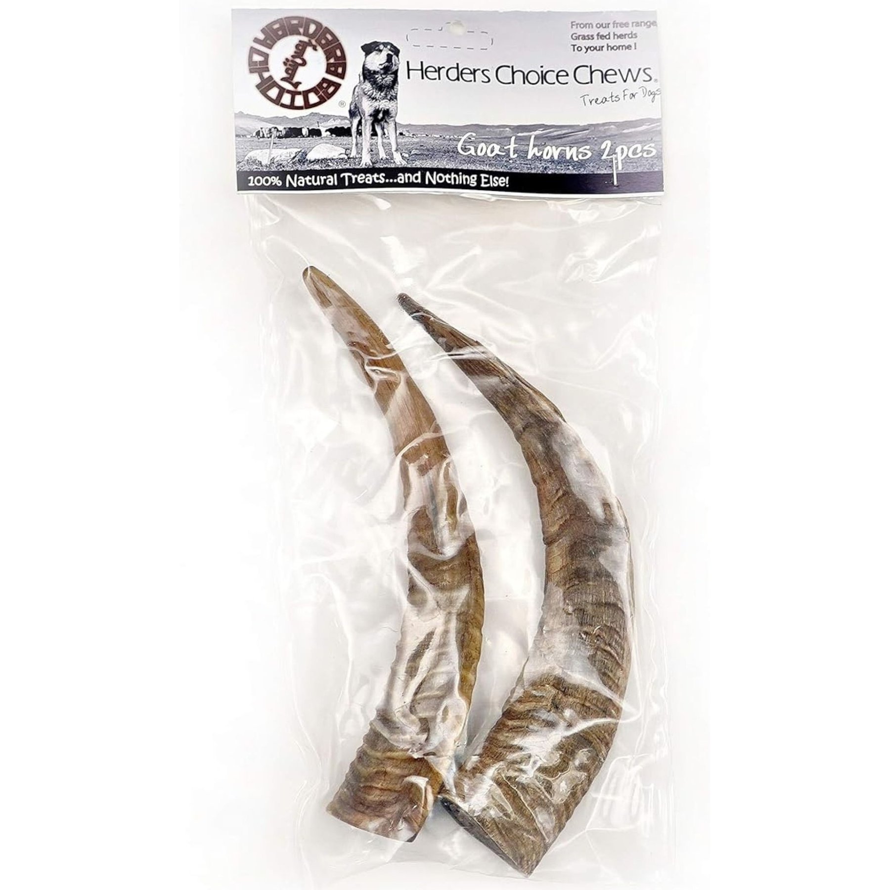 EYS Herders Choice Chews Natural Air-Dried Goat Horn Dog Chew, 2 count