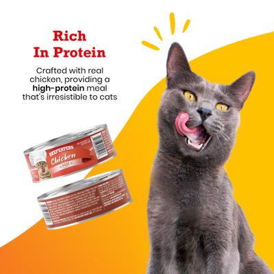Show full view: Beefeaters Chicken Pate Wet Cat Food, 3-oz can, case of 24 slide 4 of 8