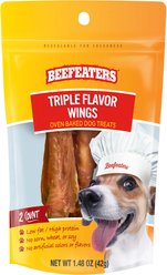 Beefeaters Triple Flavor Wings Jerky Dog Treat, 1.48-oz bag, case of 12