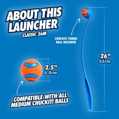 Show full view: Chuckit! Classic Ball Launcher Dog Toy, Blue slide 3 of 10