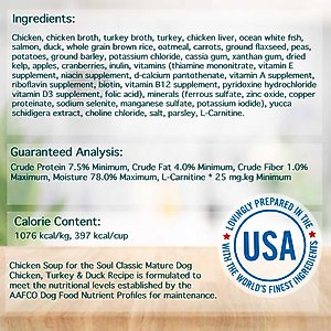 Chicken Soup for the Soul Mature & Senior Chicken, Turkey & Duck Recipe Canned Dog Food, 13-oz, case of 12