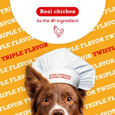 Show full view: Beefeaters Triple Flavor Twists Jerky Dog Treats, 1.41-oz bag, case of 12 slide 5 of 8