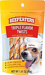 Beefeaters Triple Flavor Twists Jerky Dog Treats, 1.41-oz bag, case of 12