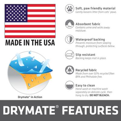 Show full view: Drymate Protective & Decorative Cat Litter Mat, Cool Cat Grey, Large, 20-in x 28-in slide 7 of 7