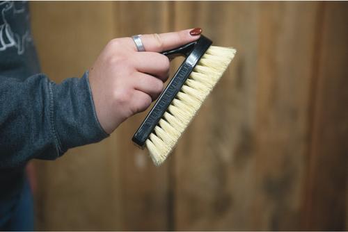 Show full view: Weaver Livestock Tampico Pig Brush with Handle, Black slide 2 of 6