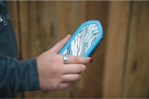 Show full view: Weaver Livestock Grooming Brush, Blue Marble, Large slide 4 of 4