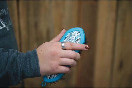 Show full view: Weaver Livestock Grooming Brush, Blue Marble, Large slide 2 of 4