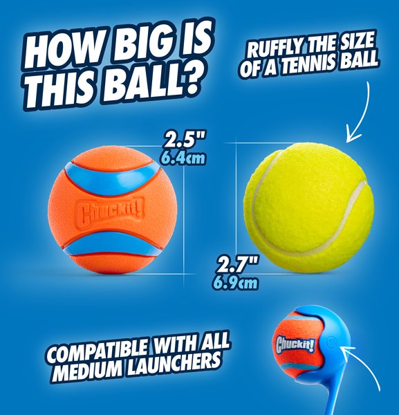 Show full view: Chuckit! Ultra Rubber Ball Tough Dog Toy, Medium, 2 pack slide 3 of 12