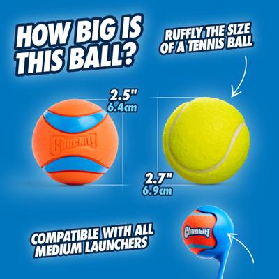 Show full view: Chuckit! Ultra Rubber Ball Tough Dog Toy, Medium, 2 pack slide 3 of 12