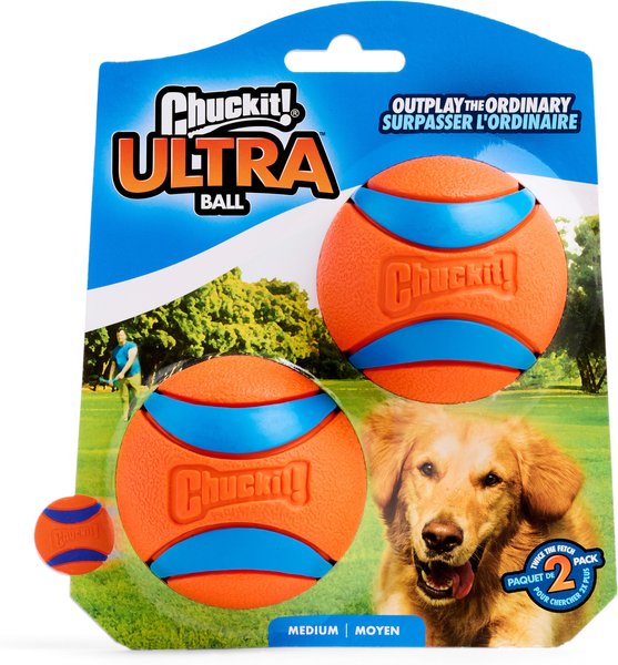 Show full view: Chuckit! Ultra Rubber Ball Tough Dog Toy, Medium, 2 pack slide 1 of 12