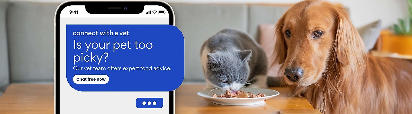 Connect with a vet: Our vet team offers expert food advice. Chat free now. 