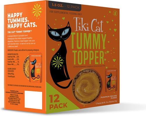Show full view: Tiki Cat Tummy Topper Pumpkin Recipe in Broth Wet Cat Food Topper, 1.5-oz pouch, case of 12 slide 3 of 10