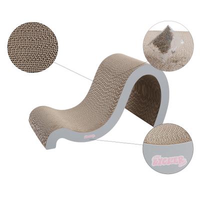 Show full view: THE LICKER STORE Kona 27-in Modern Cardboard Double-Sided Wave Cat Scratcher with Catnip, Fog slide 5 of 8