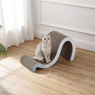 Show full view: THE LICKER STORE Kona 27-in Modern Cardboard Double-Sided Wave Cat Scratcher with Catnip, Fog slide 7 of 8