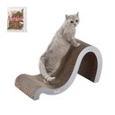 THE LICKER STORE Kona 27-in Modern Cardboard Double-Sided Wave Cat Scratcher with Catnip, Fog
