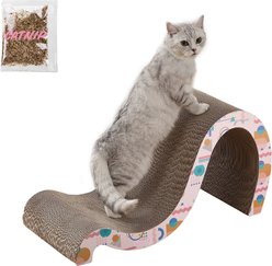 THE LICKER STORE Kona 27-in Modern Cardboard Double-Sided Wave Cat Scratcher with Catnip, Pattern Party