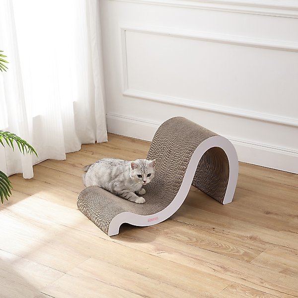 Show full view: THE LICKER STORE Kona 27-in Modern Cardboard Double-Sided Wave Cat Scratcher with Catnip, Cloud slide 6 of 8