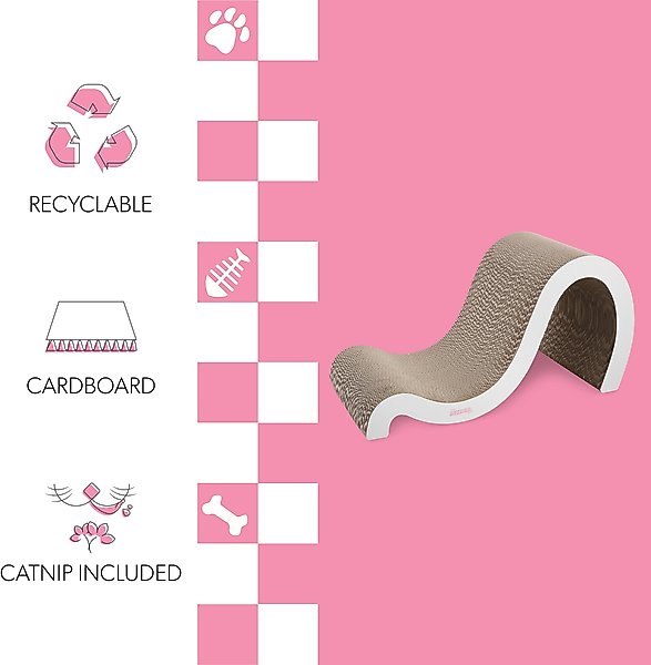 Show full view: THE LICKER STORE Kona 27-in Modern Cardboard Double-Sided Wave Cat Scratcher with Catnip, Cloud slide 3 of 8
