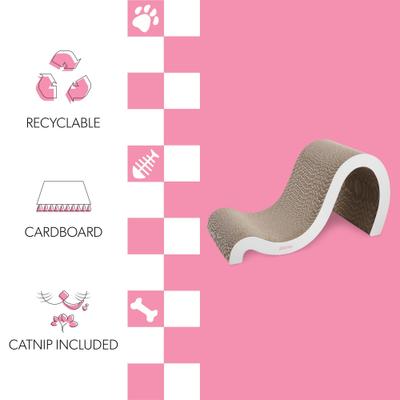 Show full view: THE LICKER STORE Kona 27-in Modern Cardboard Double-Sided Wave Cat Scratcher with Catnip, Cloud slide 3 of 8