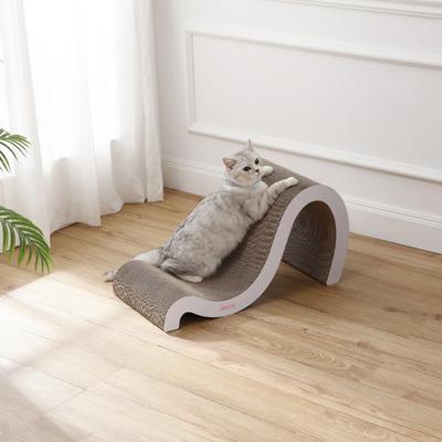 Show full view: THE LICKER STORE Kona 27-in Modern Cardboard Double-Sided Wave Cat Scratcher with Catnip, Cloud slide 2 of 8